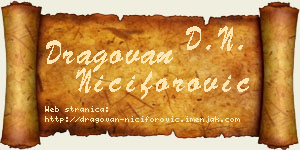 Dragovan Nićiforović vizit kartica